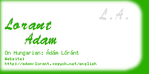 lorant adam business card