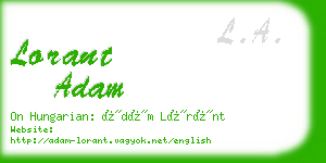 lorant adam business card